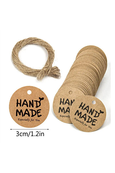 choice2 ١٠٠ بطاقة شكر مصنوعة يدويًا من ورق كرافت، مناسبة لتزيين الحفلات والشموع.