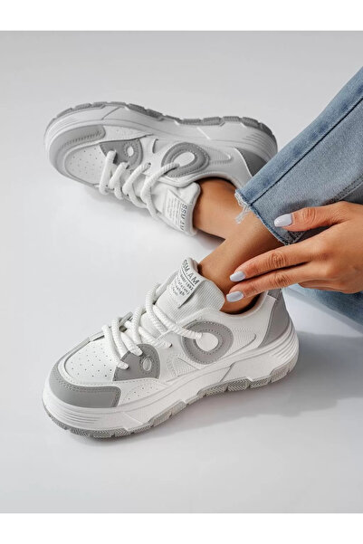 Zaira Women's gray sneakers made of eco- Leather Ava #20285 - 40