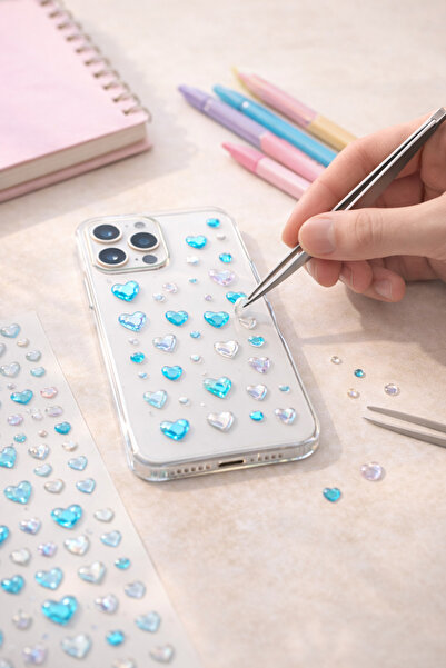 Giraffe PK Sticker Parlak Işıltılı Taş Sticker Yapışkanlı Tırnak Saç Süs Dekor DIY Yılbaşı Hobi Süsleme Seti
