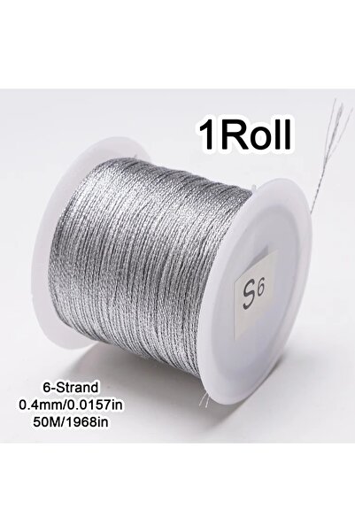 Choice12 0.4mm 50m 1 Roll Gold/Silver Thread Macrame Cord Rope Bracelet Neckl...