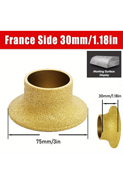 Choice 30mm 1pc Vacuum Brazed Diamond French Edge Wheel Hole Diameter 20mm Di...