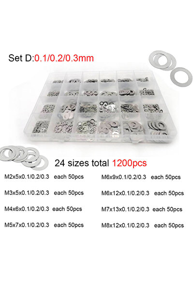Choice6 مجموعة D 0.1 0.2 0.3 مم 500/750/1200 قطعة M2 M3 M4 M5 M6 M7 M8 حلقات ...