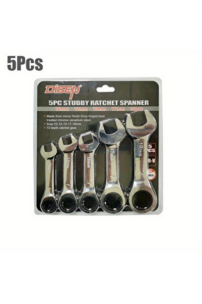 Choice9 10 12 13 17 19mm5Pcs 6-19mm Short Handle Quick Ratchet Wrench 72 Teet...