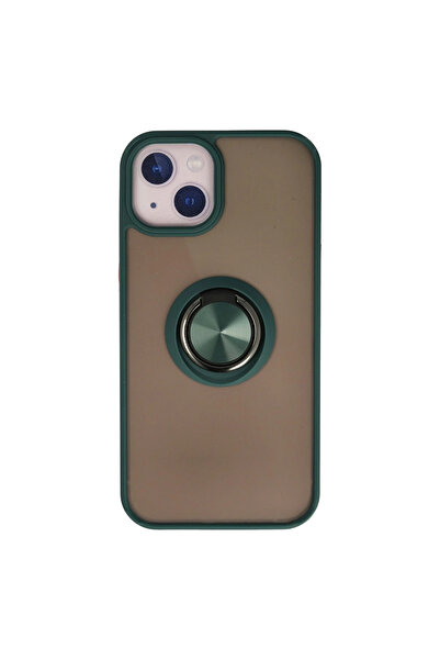 xirshop غطاء سيليكون مونتريال للهاتف الأيفون 13 مع حلقة - أخضر