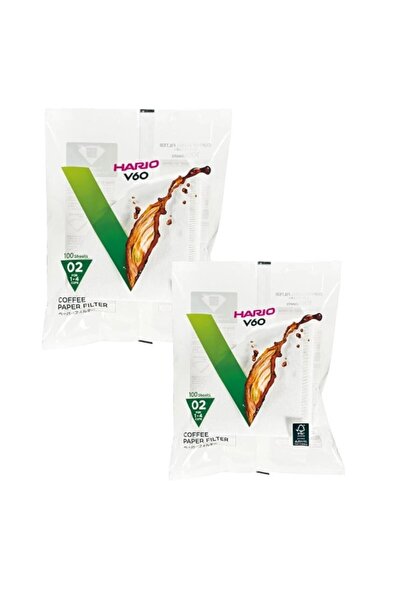 Hario مرشحات قهوة ورقية هاريو V60 مقاس 02، 200 قطعة بيضاء