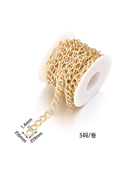Choice4 9x6x1.4mm 5Yards 2-5Yards/Roll Aluminum Twisted Chains Gold Silver Ex...