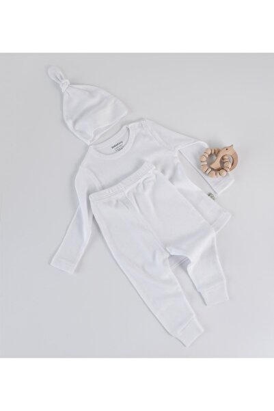 BabyCosy Organic Wear طقم بنطلون وقميص بأكمام طويلة وقبعة