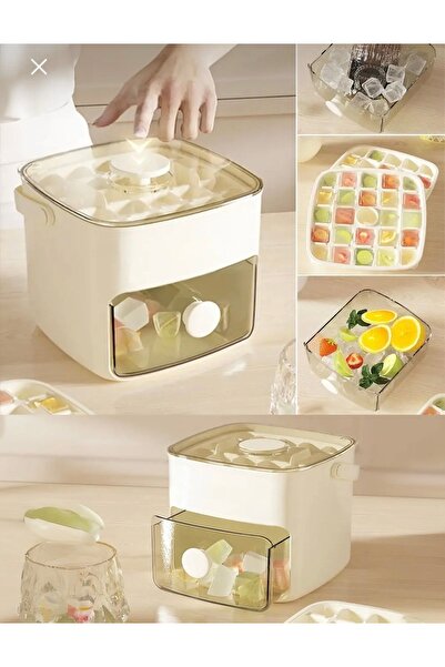 MİMOZA PARK Drawer Ice Mold Storage Box - One-Key Ice Extraction, Practical Use