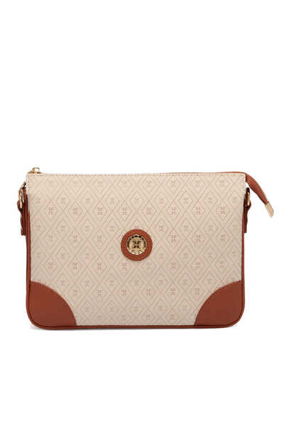 Tergan Bej Print Kadın Çapraz Askılı Çanta - S26Y1PR09090-E52