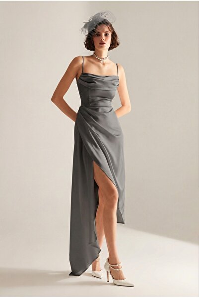 BETTY & SAM Violet Koyu Gri Elbise