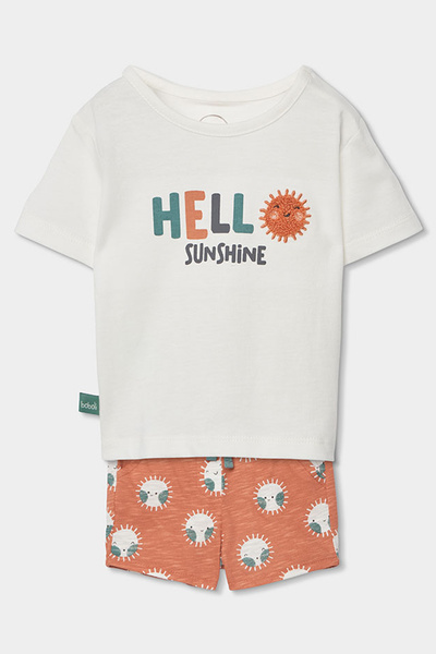 Boboli Hello Patterned 2-Piece Set 6-24 Months White