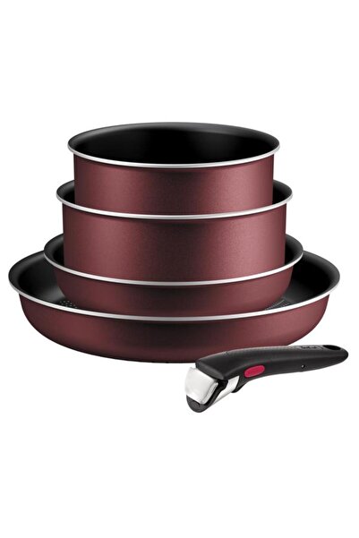 TEFAL L7249602 Burgundy-Black Cookware Set