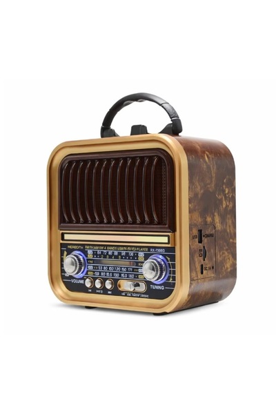 AHMED Radio portabil Bluetooth Kalade maro cu ramă aurie