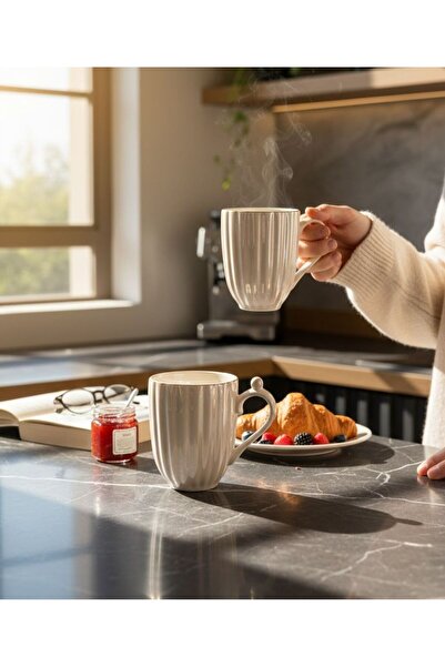 Onedekor Set of 2 Porcelain Mugs with Pearlescent Luster in Gift Box