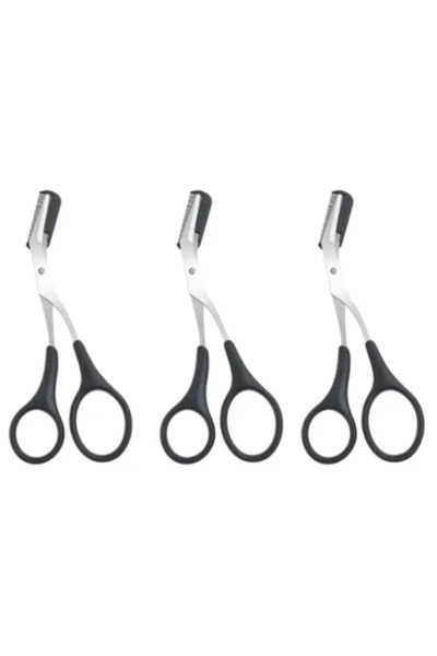 Choice7 مجموعة من 3 مقصات تشذيب الحواجب السوداء للنساء، مع مشط من الفولاذ الم...