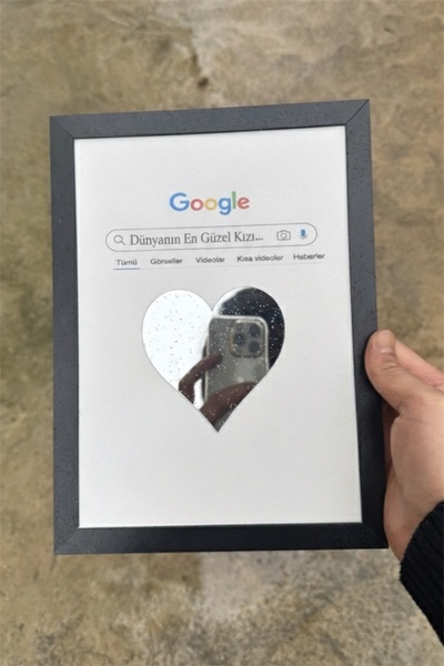 BİRBEYSTORE Dünyanın En Güzel Kızı Ahşap Tablo Aynalı Sevgililer Günü Hediyes...