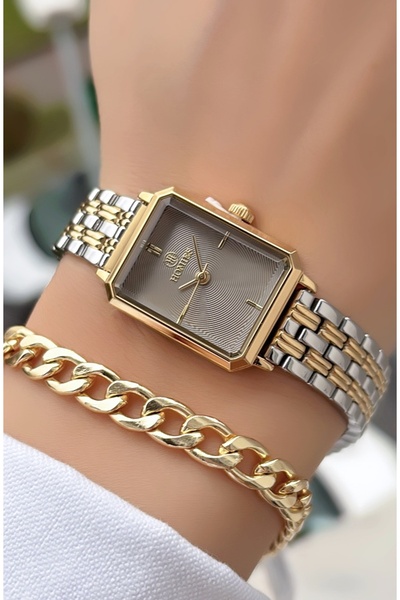 Homies Women's Wristwatch Steel Cord Gold Silver Color Gift Bracelet Hms454C4