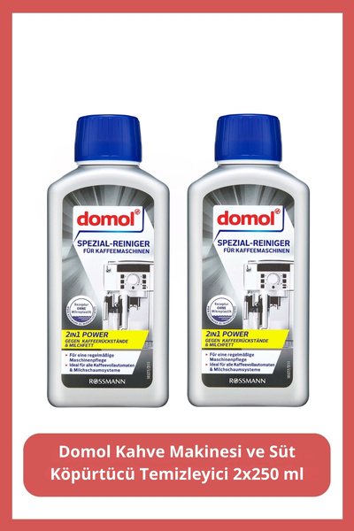 DOMOL Kahve Makinesi ve Süt Köpürtücü Temizleyici 2x250 ml