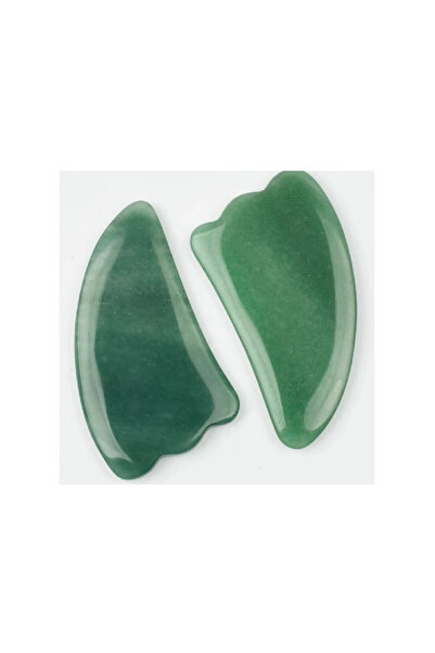 Total Pro Beauty Piatră de jad verde pentru masaj Gua Sha Set de 2