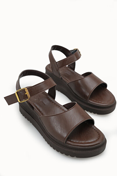 Riccon Kadın Sandalet 0012806 Kahverengi