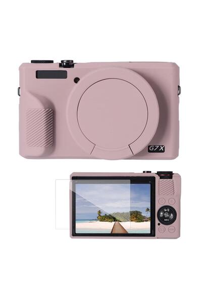 K&F CONCEPT K&F Canon G7X Mark III Uyumlu Silikon Kılıf + Ekran Koruyucu / MOR