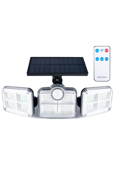 SERSIMO Proiector solar LED modular cu 3 lămpi, senzor de mișcare, 122 LED-ur...