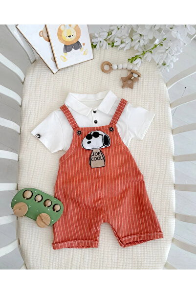 hümabebe Joe cool çizgili salopet penye badi yazlık 2 parça set