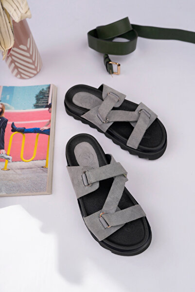 NOSEY SHOES Nell Model Genuine Leather Women's Slippers with Anti-Slip Sole a...