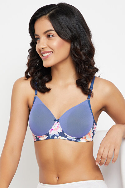 Clovia Padded Non-Wired Full Cup T-shirt Bra in Light Blue