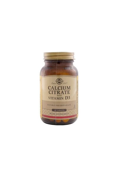 Solgar Calcium Citrate with Vitamin D3 60 Tablets