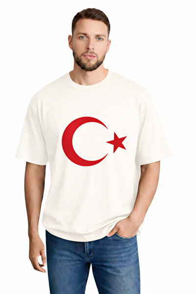 sngl Men's Oversize Combed Cotton Ay Star Printed T-Shirt S-M-L-Xl-2Xl