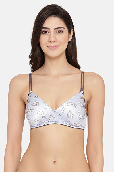 Clovia حمالة صدر تيشيرت متعددة الاستخدامات مطبوع بدون أسلاك ومطبوعة باللون ال...