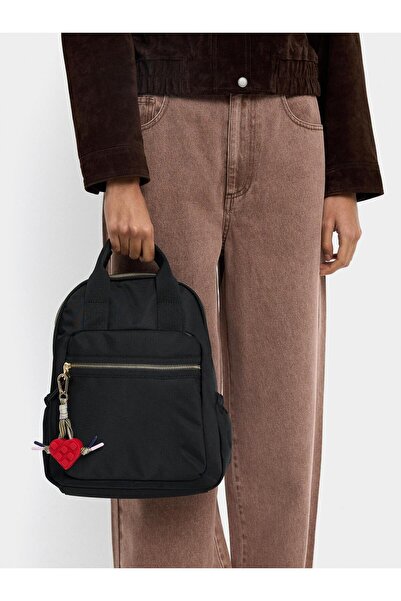 PARFOIS Kalp Charmlı Teknik kumaş Sırt Çantası