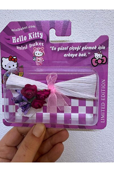 AresTokaAksesuar ARKASI AYNALI MİNİ HELLO KİTTY ÇİÇEK BUKETİ