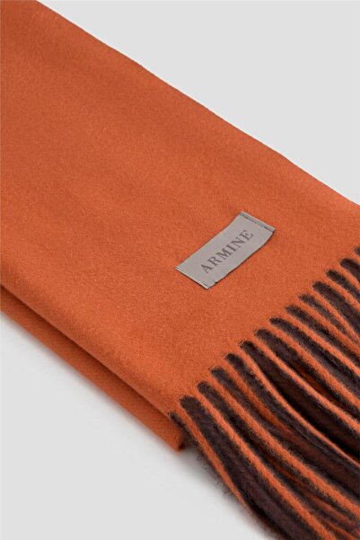 Armine Püsküllü Akrilik Atkı Turuncu