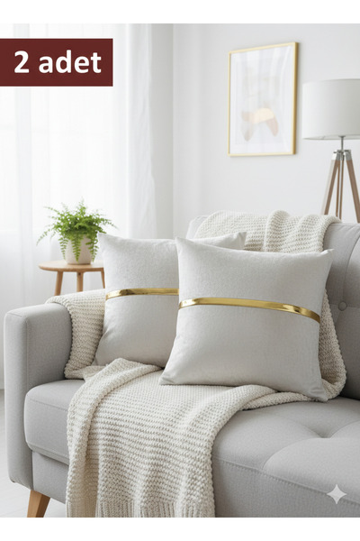 baladı home ev tekstil home collection Lüks 2'li Kadife Kırlent Kılıfı Seti -...