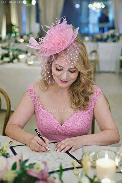 bbays new trend Nikah Şapkası Vualet Gelin Kep Tüllü Saç Aksesuarı Şık Tasarı...