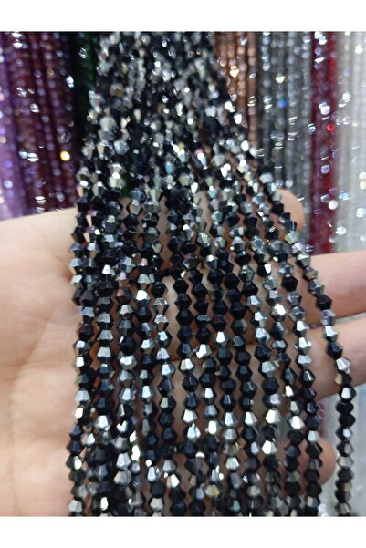 Ralp Moda Mărgele de sticlă de cristal piramidal de 4 mm, 10 șiruri