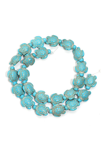Choice7 Blue Color Turtle Shape Natural Turquoise Beads 14x18mm Loose Stone B...