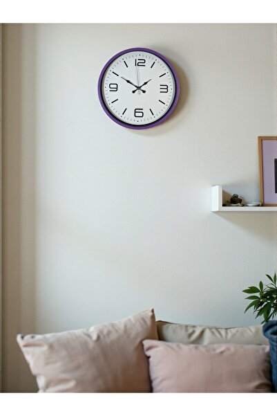 Lunaev ساعة حائط مزخرفة باللون الأرجواني مقاس 36 سم