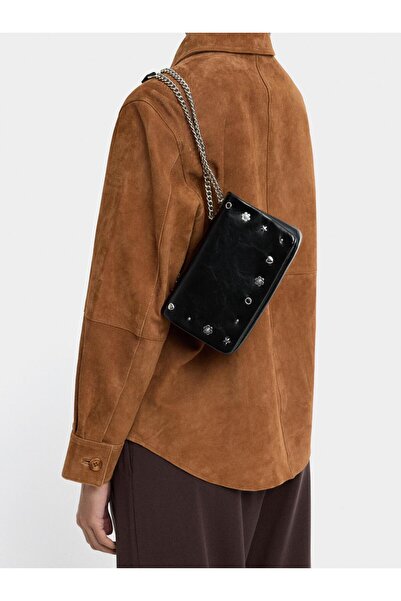 PARFOIS Kadın Kapaklı ve Metalik Detaylı Omuz Çantası