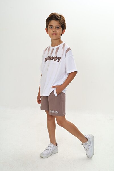 Toontoy Boys' 2-Piece Set: Printed Crew Neck T-Shirt & Elastic Waist Pocket S...