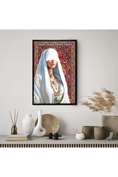 designadv Canvas painting of a girl design - black frame