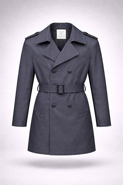 BASEL.CO معطف متوسط الطول مقاوم للماء والرياح مع حزام