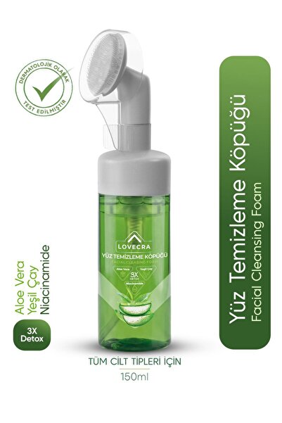 LOVECRA Aloe Vera Yüz Temizleme Köpüğü Gözenek Arındırıcı Derinlemesine Temiz...