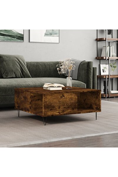 Concept Τραπεζάκι σαλονιού, καπνιστή δρυς, 80x80x36,5 εκ., επεξεργασμένο ξύλο