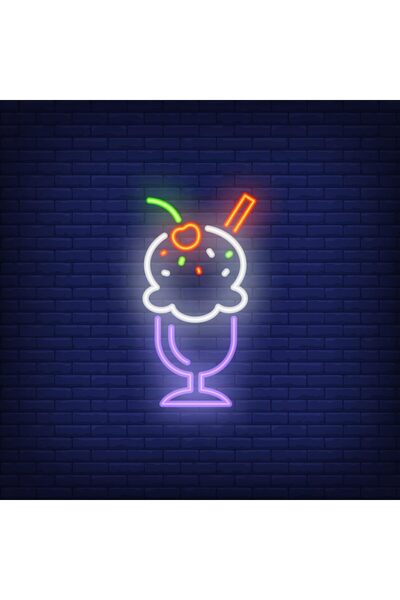 Slasa Ice Cream Neon Light 40x60 cm with 6 mm Acrylic Base