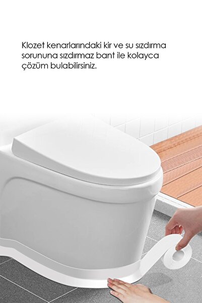 LeylArt 3.2M Banyo Küvet Mutfak Lavabo Su Sızdırmaz Bant Su Geçirmez Kenar Ba...