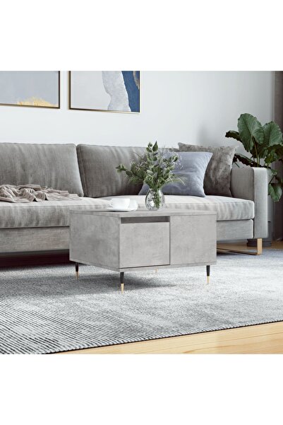 Concept Τραπεζάκι σαλονιού, γκρι σκυροδέματος, 55x55x36,5 εκ., επεξεργασμένο ...