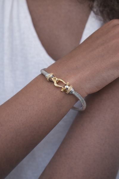 SE Jewellery Collection Selin Ersoy Gümüş Halat Dokulu Gold Kilitli Çelik Bil...